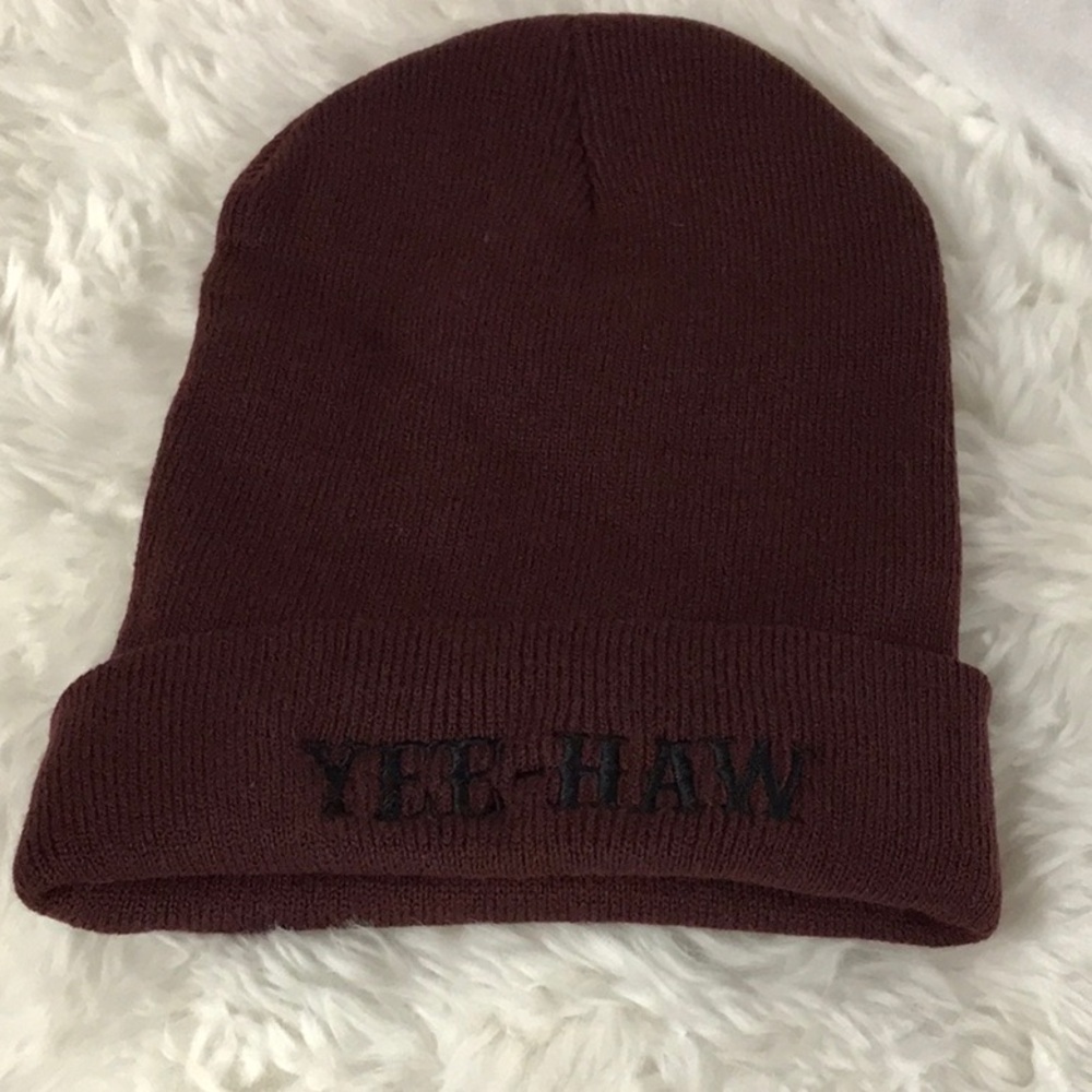 Burgundy beanie